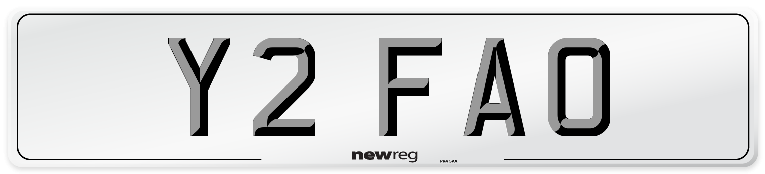 Y2 FAO Number Plate from New Reg